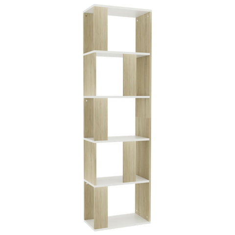 Book Cabinet/Room  Divider White and Sonoma Oak Chipboard