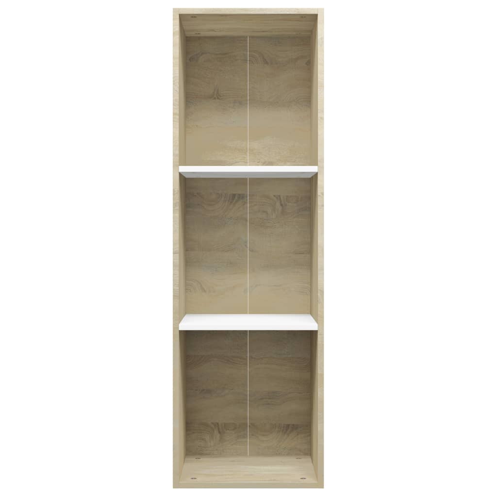 Book Cabinet/TV Cabinet White and Sonoma Oak 36x30x114 cm Chipboard