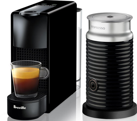Breville nespresso essenza mini coffee machine bundle (black)