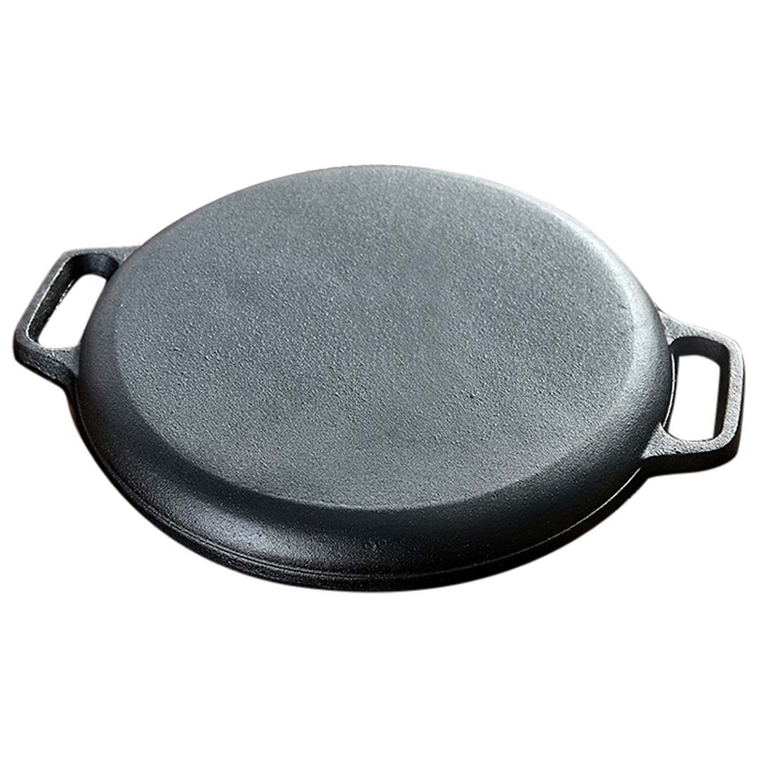 Griddles & Grill Pans Cast Iron 30cm Frying Pan Skillet Coating Steak Sizzle Platter