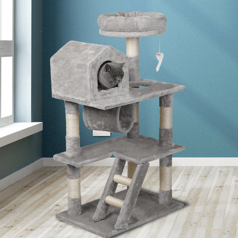 Pet Products Cat Tree Scratching Post Scratcher Tower Condo House Furniture Grey 110cm