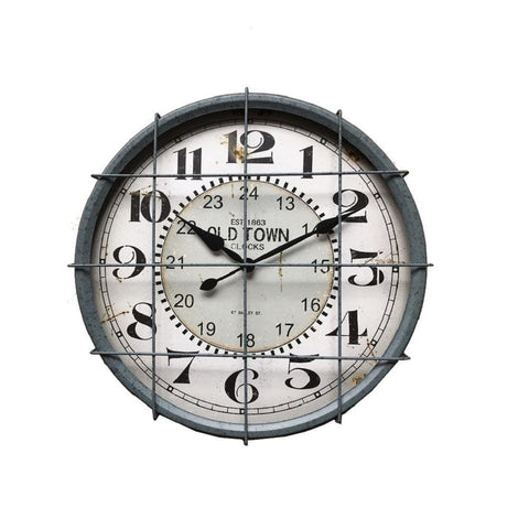 Best Selling Classic 19'' Square Lattice Metal  Clock