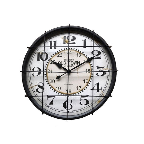 Classic 19'' Square Lattice Metal  Clock