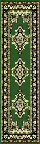 idropship table 9 Dark green traditional quality rug c17135/350