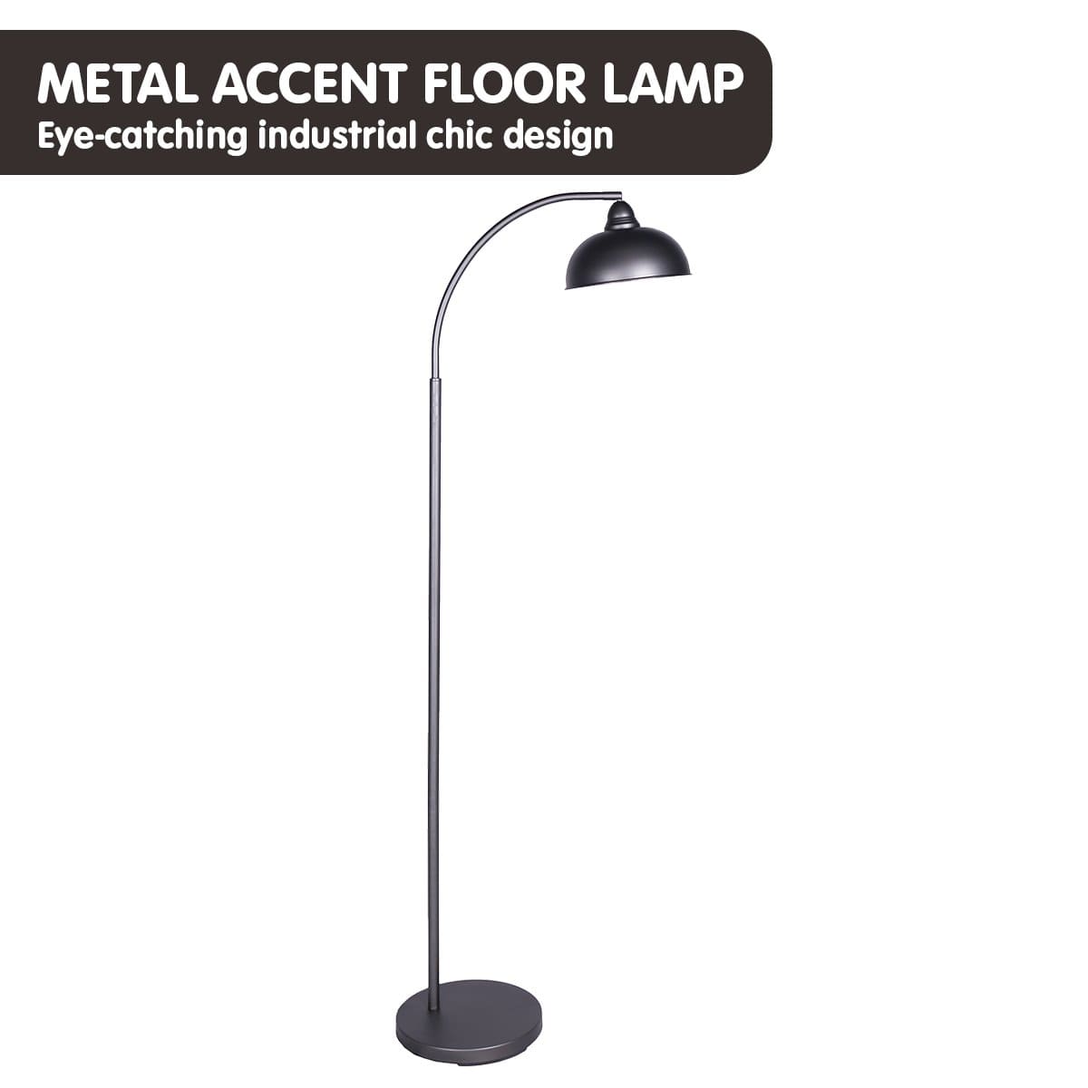 Dark Grey Floor Lamp Industrial Chic Adjustable Angle