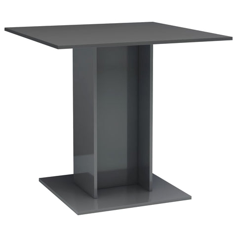 Dining Table High  Gloss Grey Chipboard