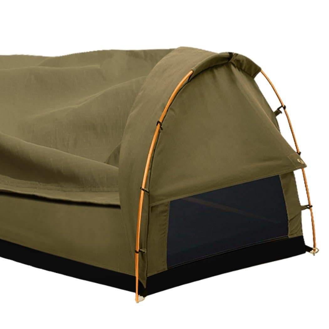camping / hiking Double Swag Camping Swags Canvas Dome Tent Hiking Mattress Khaki