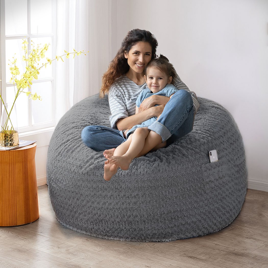 living room Extra Large Lounger Indoor Lazy Bean Bag Grey