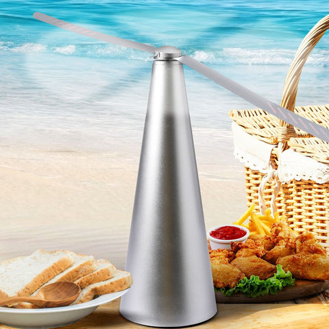 Fly Free Repellent Fan Fly Trap Entertaining Hook Indoor Outdoor Home Silver/Rose gold