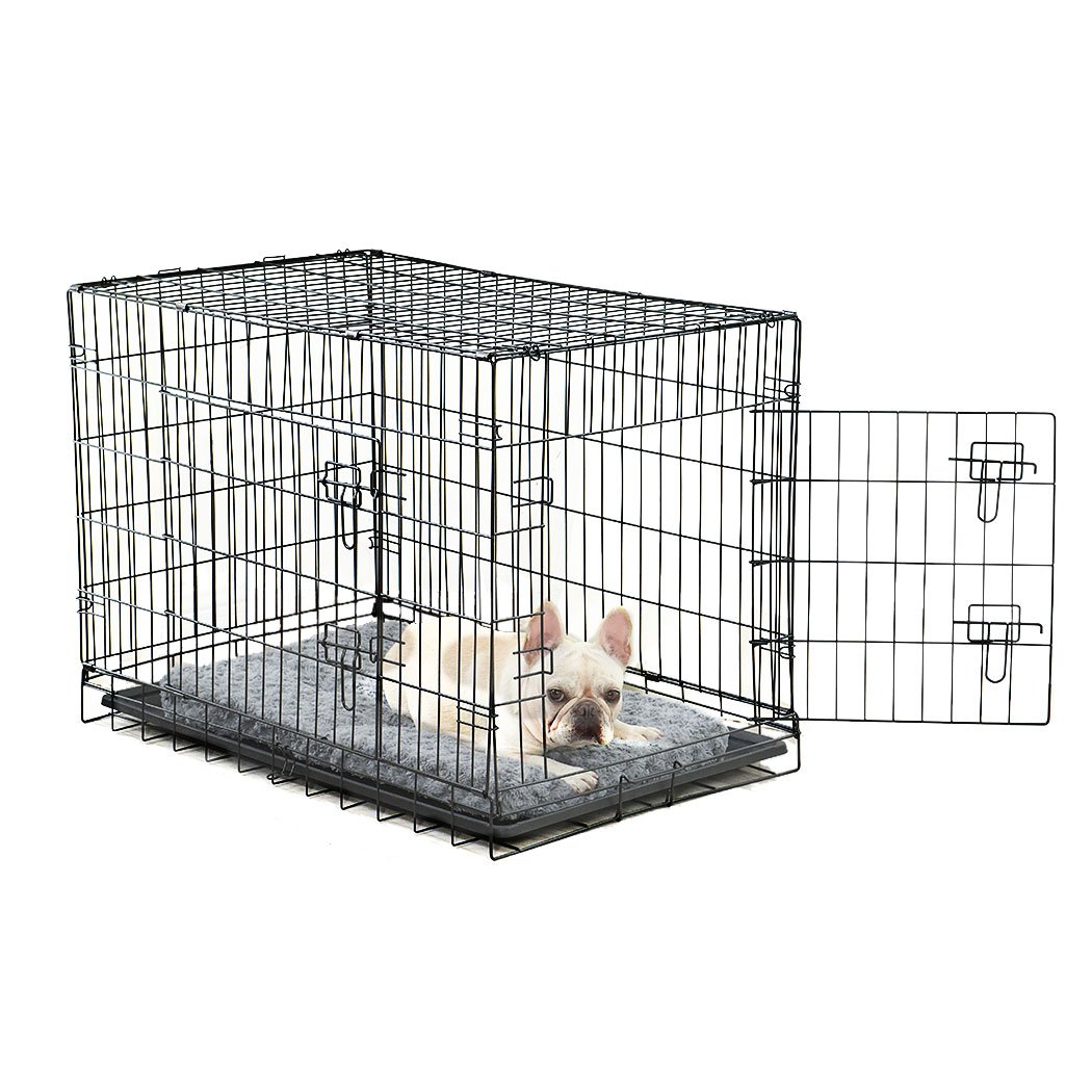 Pet Products Foldable Metal Carrier Portable Kennel With Bed 48"