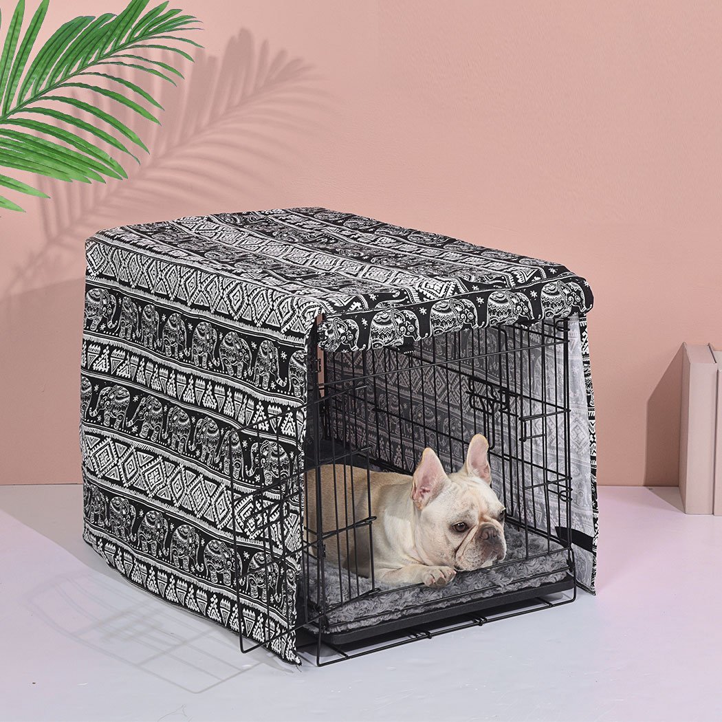 Pet Products Foldable Metal Carrier Portable Pet Kennel With Bed Cover 48"
