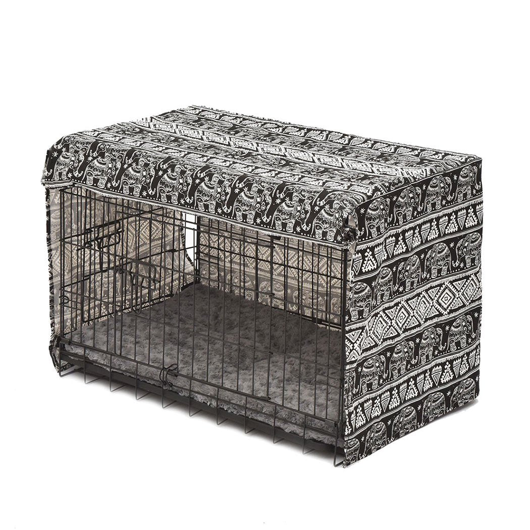 Pet Products Foldable Metal Carrier Portable Pet Kennel With Bed Cover 48"