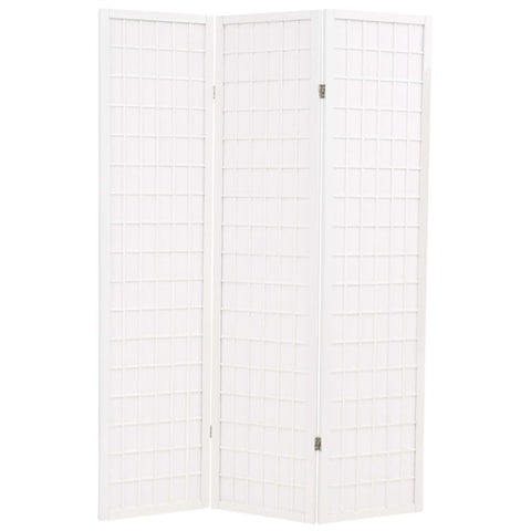 Folding 3-Panel Room Divider Japanese Style 120x170 cm White