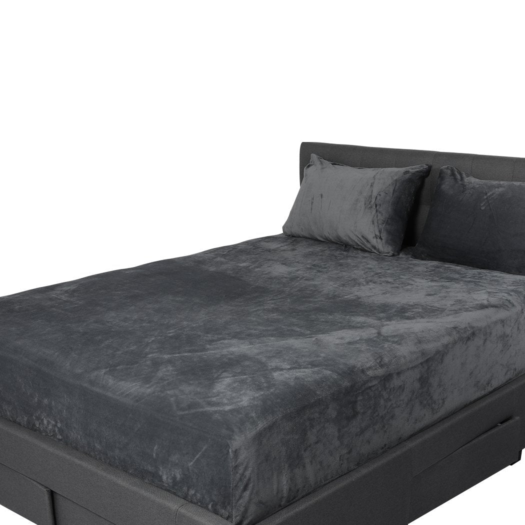 Bedding Set Fully elastic fitted sheet Double Size Dark Grey