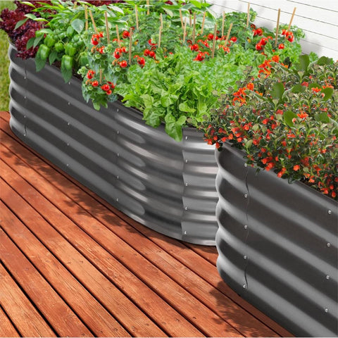 Galvanised Raised Garden Bed Steel Vegetable Planter 160X80X42CM