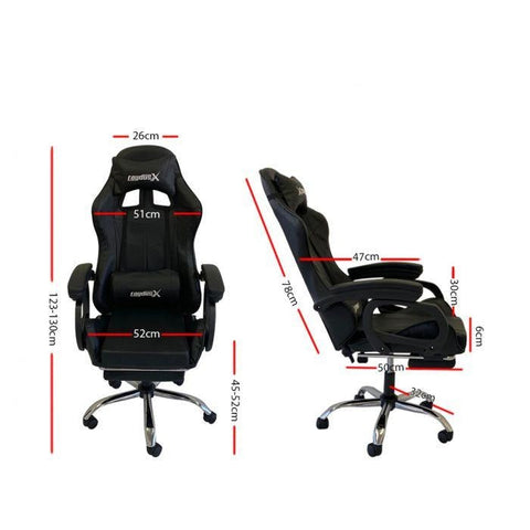 Gaming Office Chairs With Back Massage Pointer And Recliner Footrest