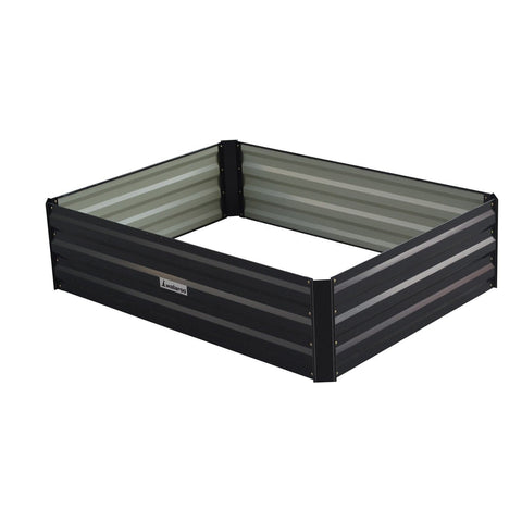 Garden Bed 120 x 90 x 30cm Galvanized Steel - Black