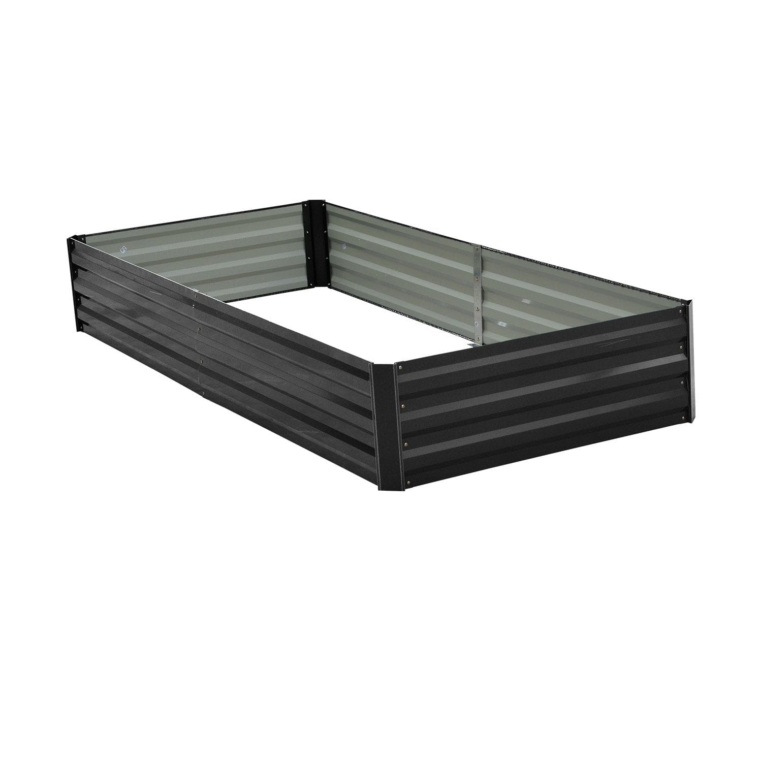Garden Bed 210 x 90 x 30cm Galvanized Steel - Black