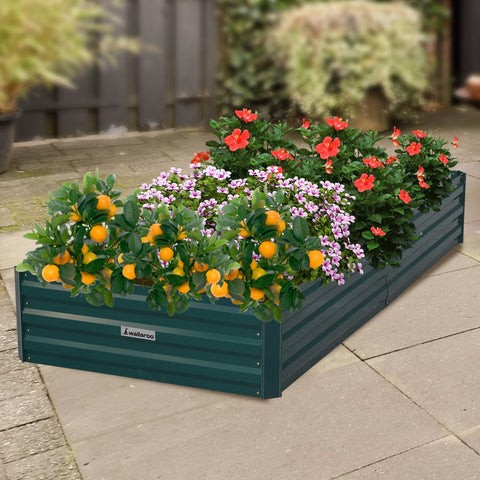 Garden Bed 210 x 90 x 30cm Galvanized Steel - Green