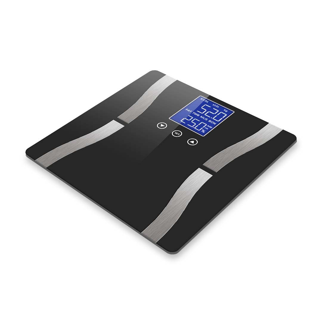 bathroom scales Glass LCD Digital Body Fat Scale Bathroom Electronic Gym Water Weighing Scales Black