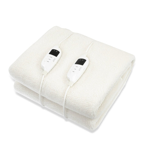 Heated Electric Blanket Fitted Fleece Underlay Throw - Double