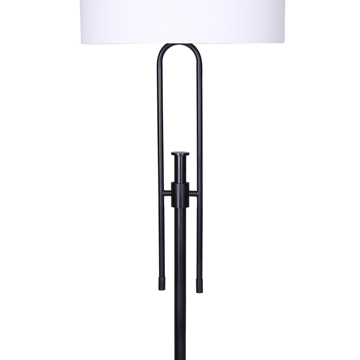 Height-Adjustable Metal Floor Lamp Matte Black