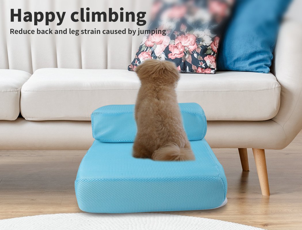 Pet Products High density foam Foldable Pet Stairs-blue