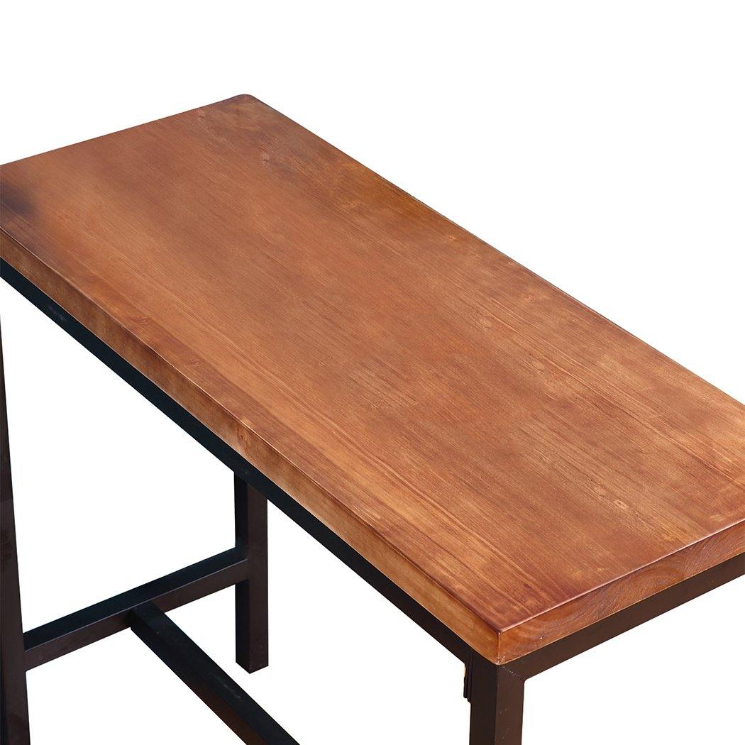 dining room Industrial Wood Bar Table Steel Legs
