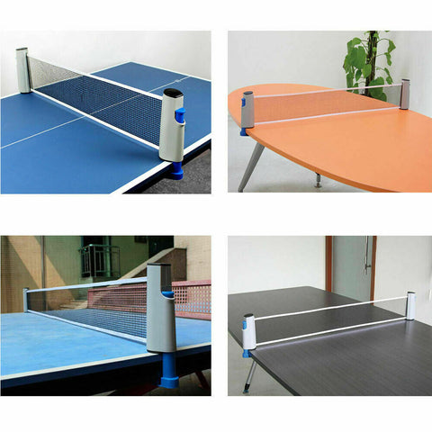 Instant Table Tennis Kit Ping Pong Set Retractable Net Rack + 2 Bats + 6 Balls