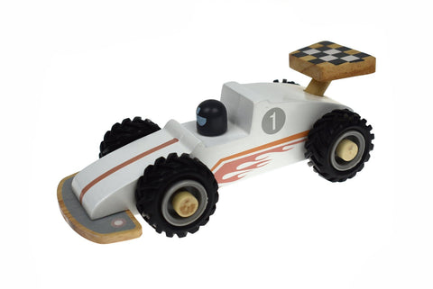 toys for infant Kd Wooden Racing Car White