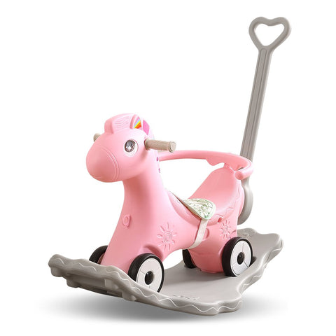 Kids Products Kids 4-in-1 Rocking Horse Toddler Horses Ride Pink