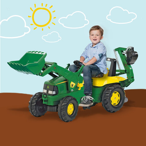 outdoortoys Kids ride on tractor with loader & digger