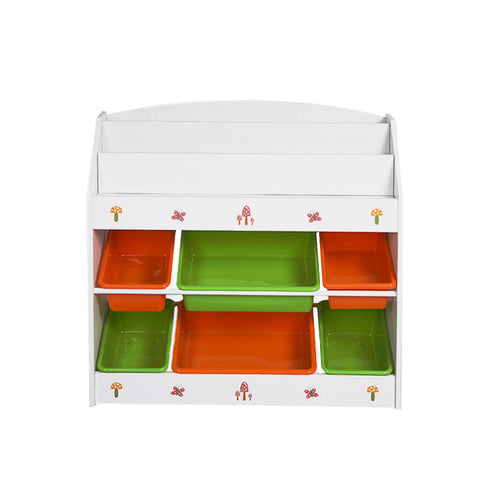 Kids Toy Box Organizers and Storage, Kids Bookshelf and Bookcase for Playroom