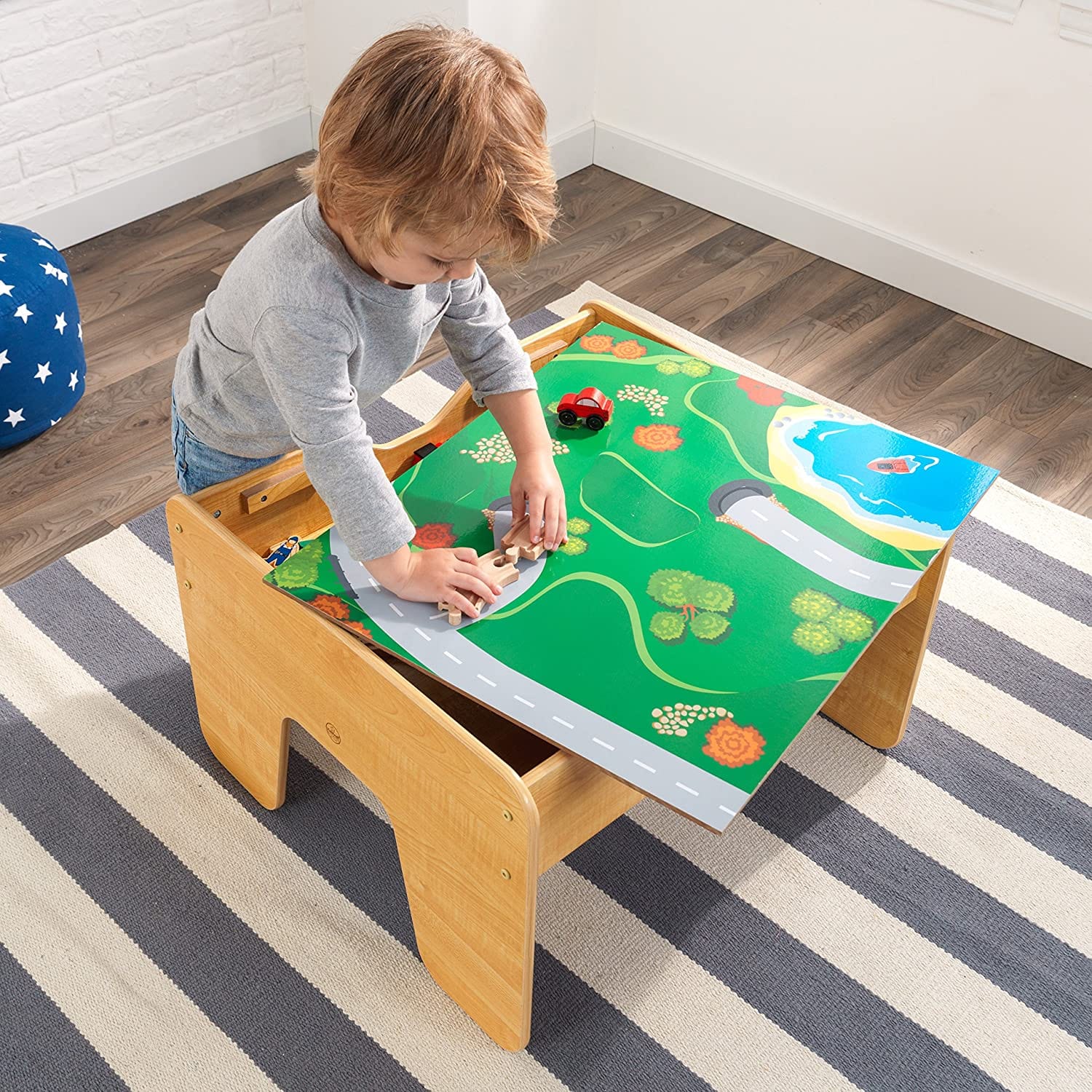 Lego Compatible 2 In 1 Activity Table For Kids (Natural