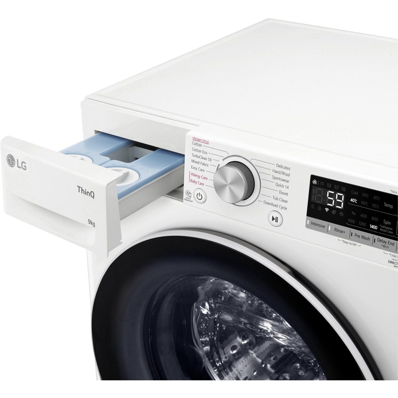 LG 9kg Autodose Front Load Washing Machine (White)