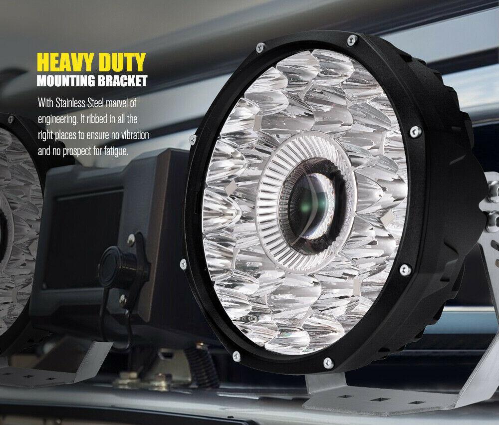 LIGHTFOX 9inch Laser LED Driving Lights Osram Black Round Offroad Truck SUV 4x4