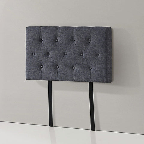 Modern Linen Fabric Single Bed Deluxe Headboard - Grey