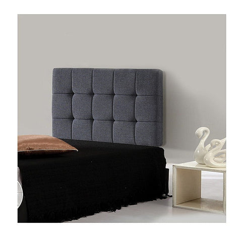 Contemporary Linen Fabric Single Bed Deluxe Headboard - Grey