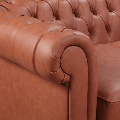 Living Room Luxurious 1 Seater Elegant sofa Brown