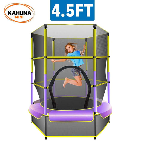 Mini 4.5 ft Trampoline Yellow Purple