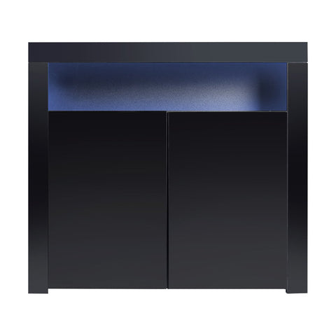 Modern Sideboard Cabinet Storage Furniture Led Black