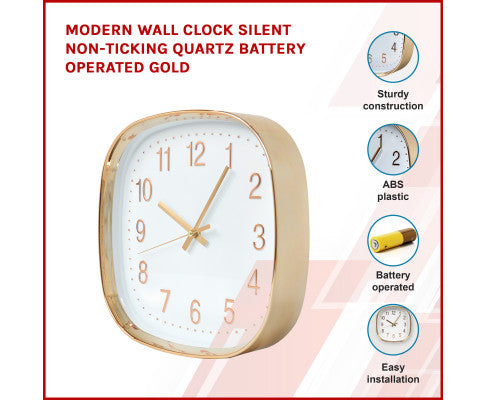 Modern Wall Clock Rose Gold