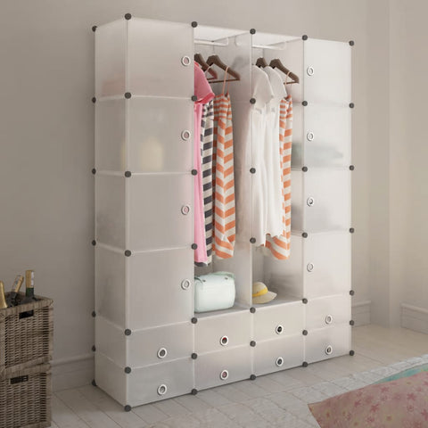 Modular Cabinet 18 Compartments White 37x146x180.5 cm