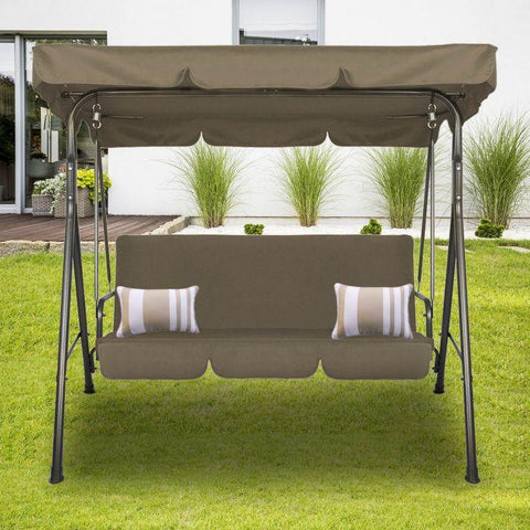 Coffee Outdoor Steel Swing Chair