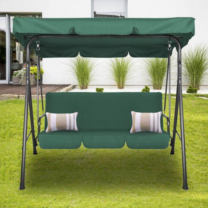 Dark Green Outdoor Steel Swing Chair