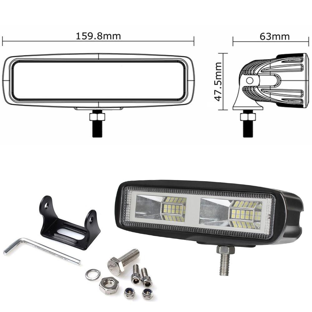 Fatherday-auto accessoirs Pair 6inch 20w LED Work Driving Light Bar Ultra Flood Beam Lamp Reverse Offroad