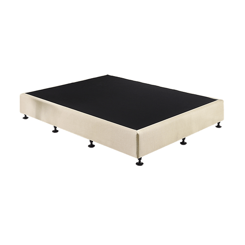 King Single Ensemble Bed Base Platinum Natural Sand Linen Fabric