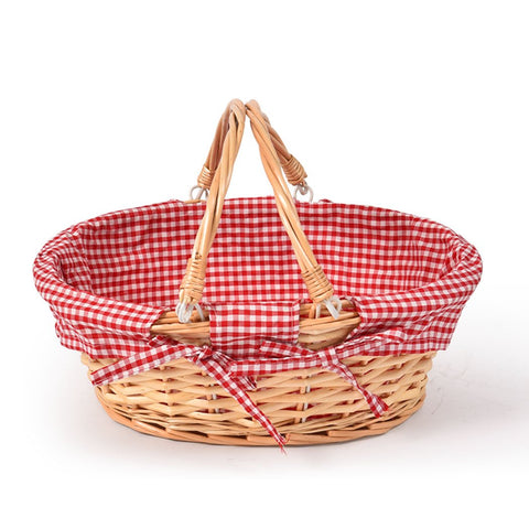 Camping / Hiking Picnic Basket Wicker Storage Carry
