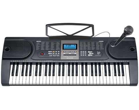 Precision Audio 61 Key Full Size Electronic Keyboard Lcd Screen Wired Microphone