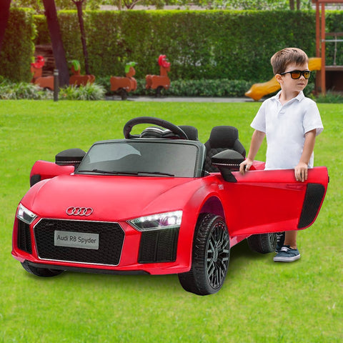 R8 Spyder Audi Licensed Kids Electric Ride On Car Remote Control Red